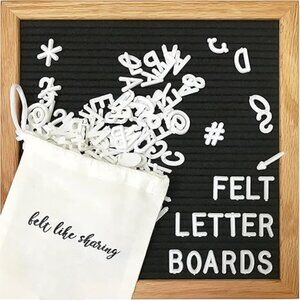 Felt Letter Board, 10x10in Changeable Letter Board with Letters White 300 Piece